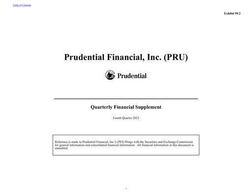 Thumbnail Prudential Financial Quarterly Report 2023-q4