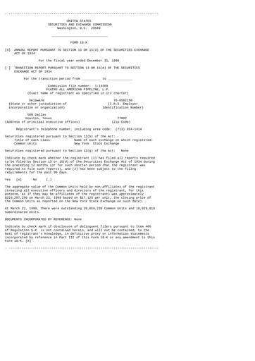 Thumbnail Plains All American Pipeline Annual Report 1998