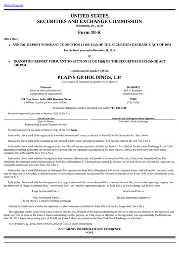 Thumbnail Plains All American Pipeline Annual Report 2015