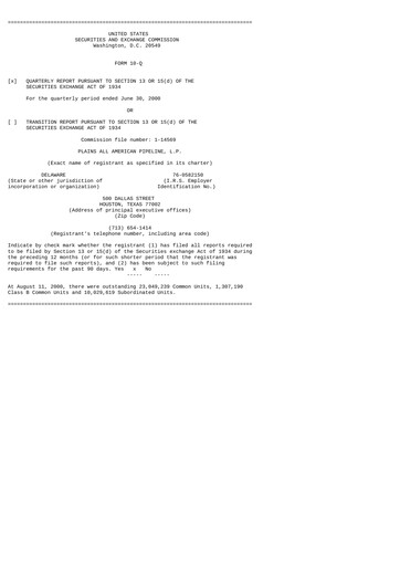 Thumbnail Plains All American Pipeline Quarterly Report 2000-q2