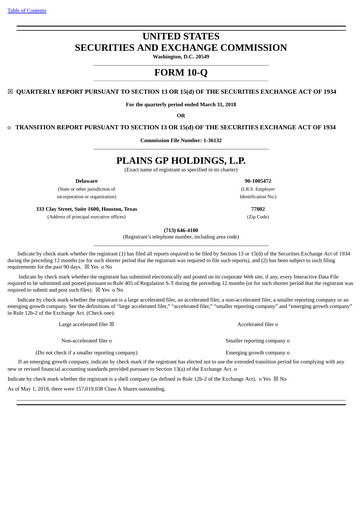 Thumbnail Plains All American Pipeline Quarterly Report 2018-q1