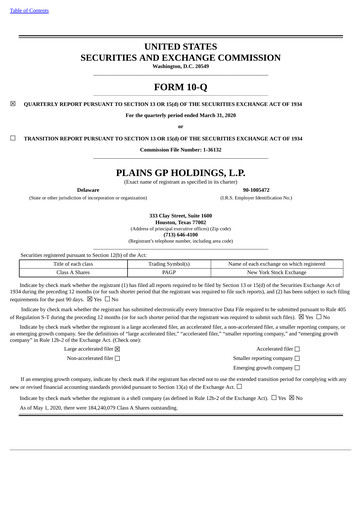 Thumbnail Plains All American Pipeline Quarterly Report 2020-q1