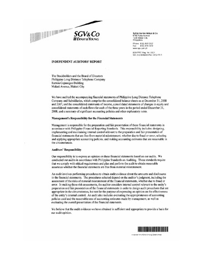 Vorschaubild PLDT Finanzmitteilung 2008