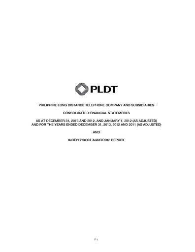 Vorschaubild PLDT Finanzmitteilung 2013