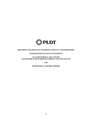 Vorschaubild PLDT Finanzmitteilung 2015