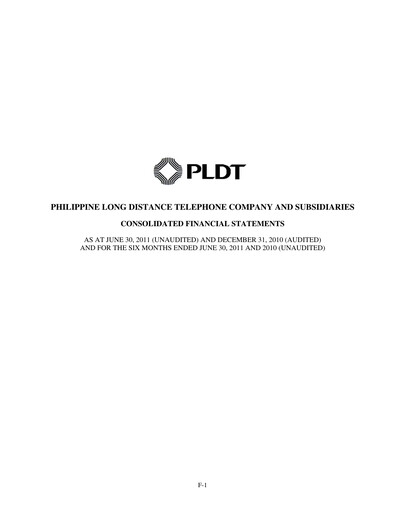 Thumbnail PLDT Half-year Report 2011-h1