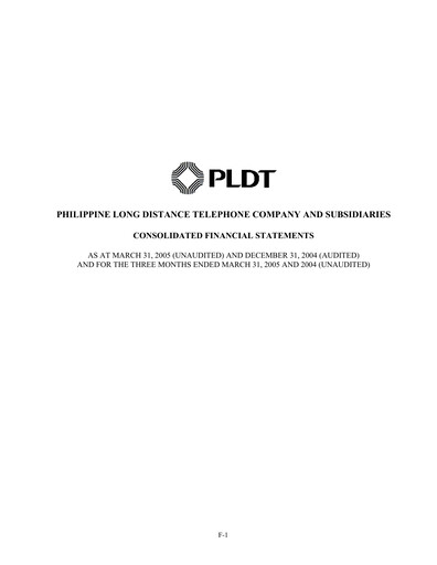 Thumbnail PLDT Quarterly Report 2005-q1