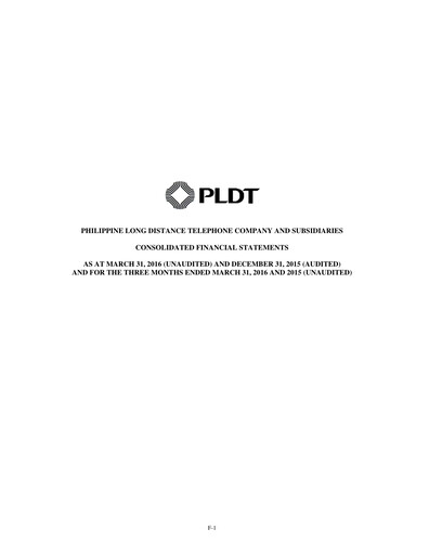 Thumbnail PLDT Quarterly Report 2016-q1