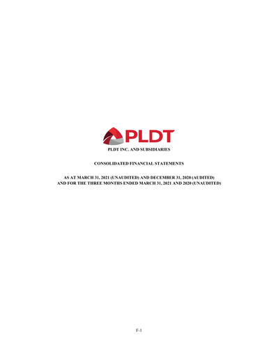 Thumbnail PLDT Quarterly Report 2021-q1