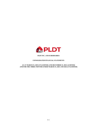 Thumbnail PLDT Quarterly Report 2023-q1