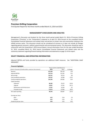 Thumbnail Precision Drilling Corporation Quarterly Report 2014-q1
