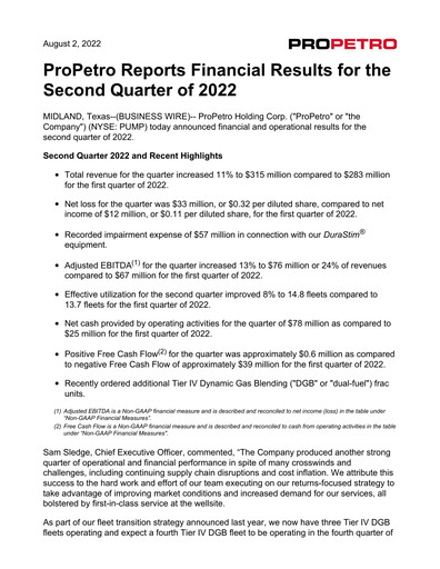 Vorschaubild ProPetro Quartalsbericht 2022-q2