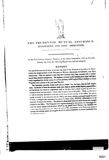 Thumbnail Prudential Annual Report 1849