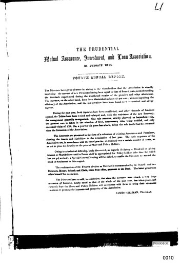 Thumbnail Prudential Annual Report 1852
