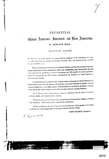Thumbnail Prudential Annual Report 1855