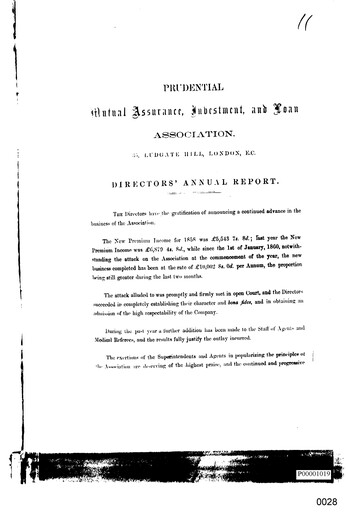 Thumbnail Prudential Annual Report 1859