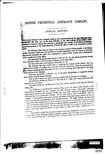 Thumbnail Prudential Annual Report 1863