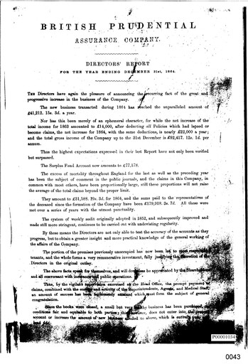 Thumbnail Prudential Annual Report 1864