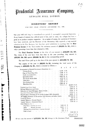Thumbnail Prudential Annual Report 1867