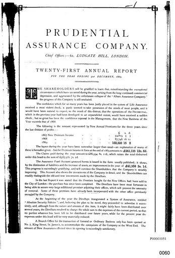 Thumbnail Prudential Annual Report 1869