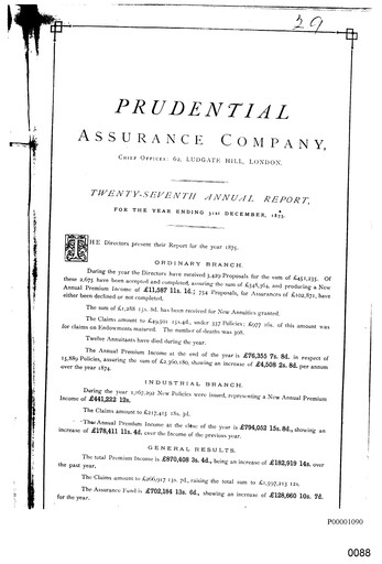 Thumbnail Prudential Annual Report 1875