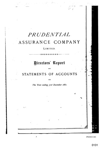 Thumbnail Prudential Annual Report 1881