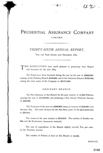 Thumbnail Prudential Annual Report 1884