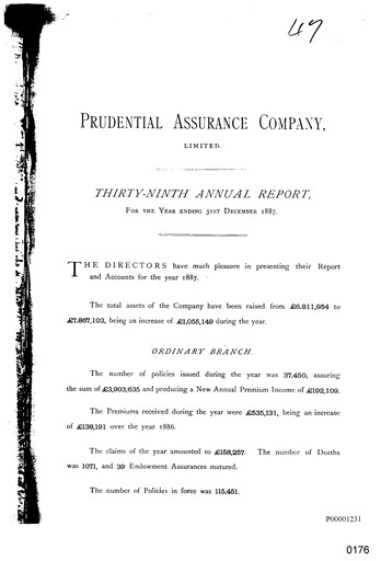 Thumbnail Prudential Annual Report 1887