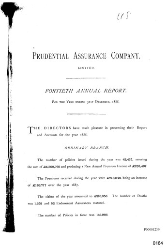 Thumbnail Prudential Annual Report 1888