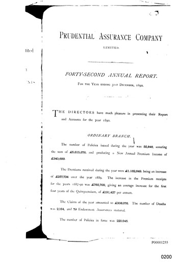 Thumbnail Prudential Annual Report 1890