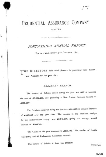 Thumbnail Prudential Annual Report 1891