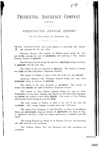 Thumbnail Prudential Annual Report 1894