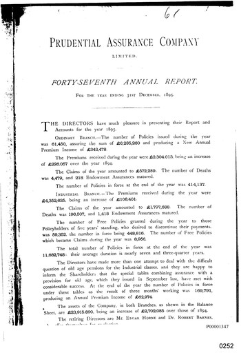 Thumbnail Prudential Annual Report 1895