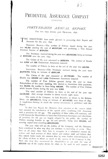 Thumbnail Prudential Annual Report 1896