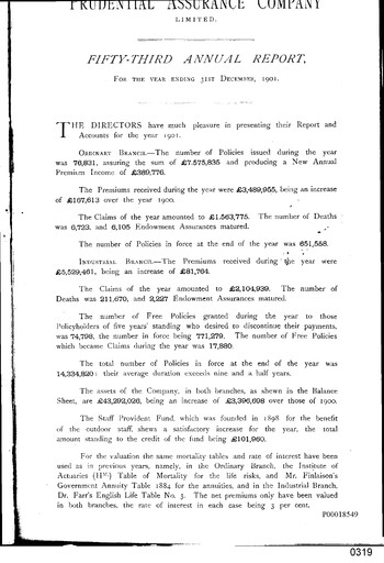 Thumbnail Prudential Annual Report 1901
