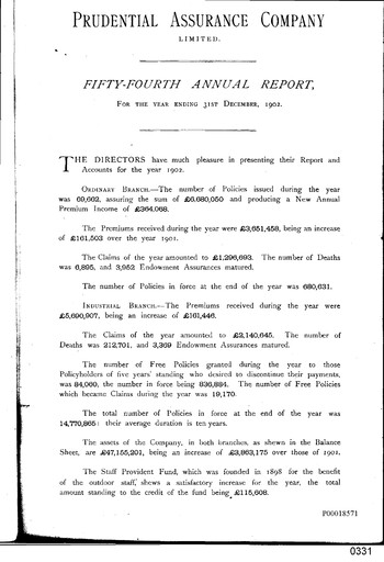 Thumbnail Prudential Annual Report 1902