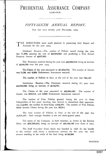 Thumbnail Prudential Annual Report 1904
