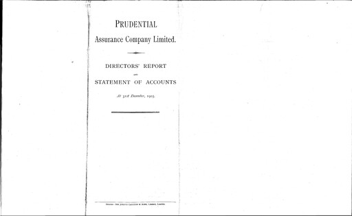 Thumbnail Prudential Annual Report 1905