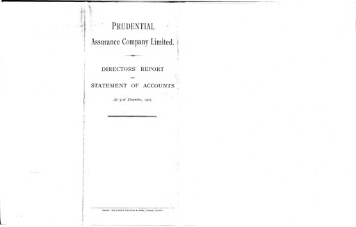 Thumbnail Prudential Annual Report 1907