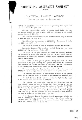 Thumbnail Prudential Annual Report 1908