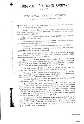 Thumbnail Prudential Annual Report 1909