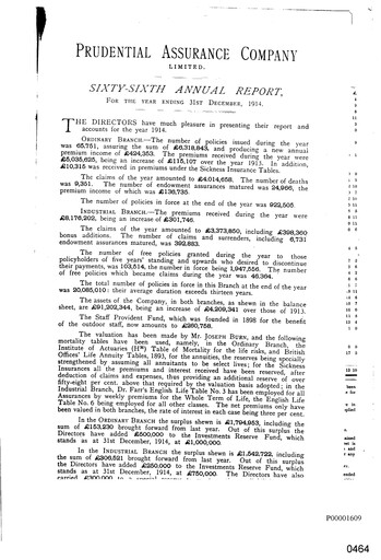 Thumbnail Prudential Annual Report 1914