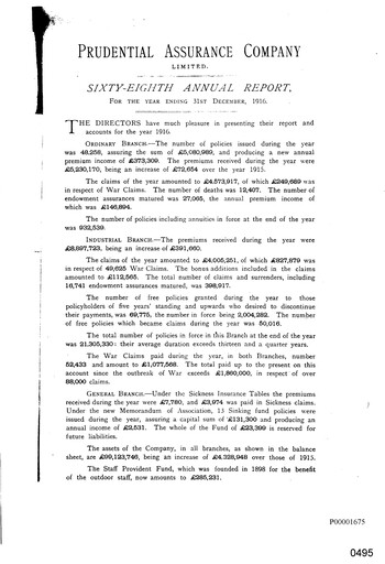 Thumbnail Prudential Annual Report 1916