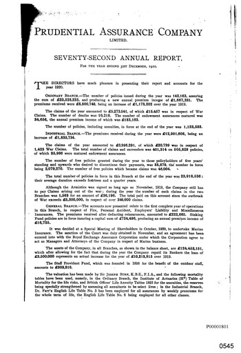 Thumbnail Prudential Annual Report 1920