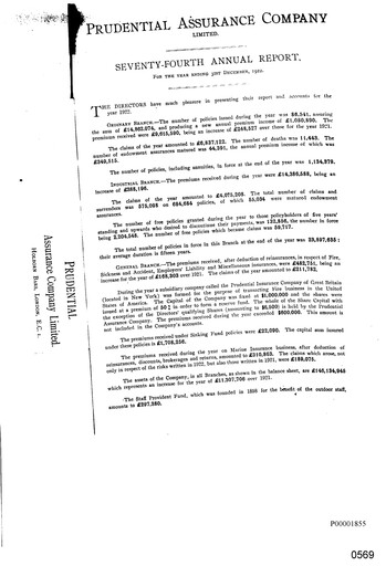 Thumbnail Prudential Annual Report 1922