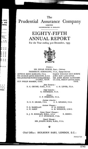 Thumbnail Prudential Annual Report 1933