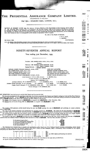 Thumbnail Prudential Annual Report 1945