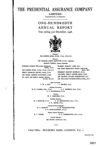 Thumbnail Prudential Annual Report 1948