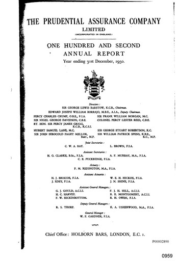 Thumbnail Prudential Annual Report 1950
