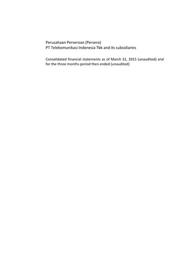Thumbnail Telkom Indonesia Quarterly Report 2015-q1